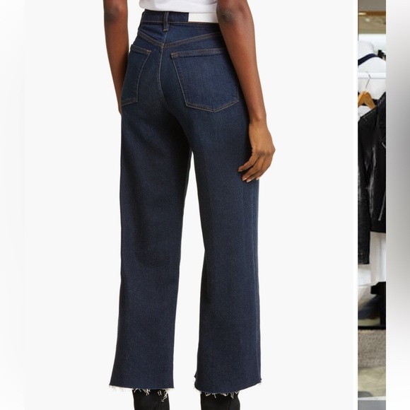 Re/Done Comfort Stretch High Rise Wide Leg Jeans in Barely Worn - Picture 6 of 7